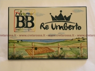 cod.art: bb12 - Mattonella in ceramica cm 20x30 con decoro e scritte personalizzate in base alla richiesta del cliente . 